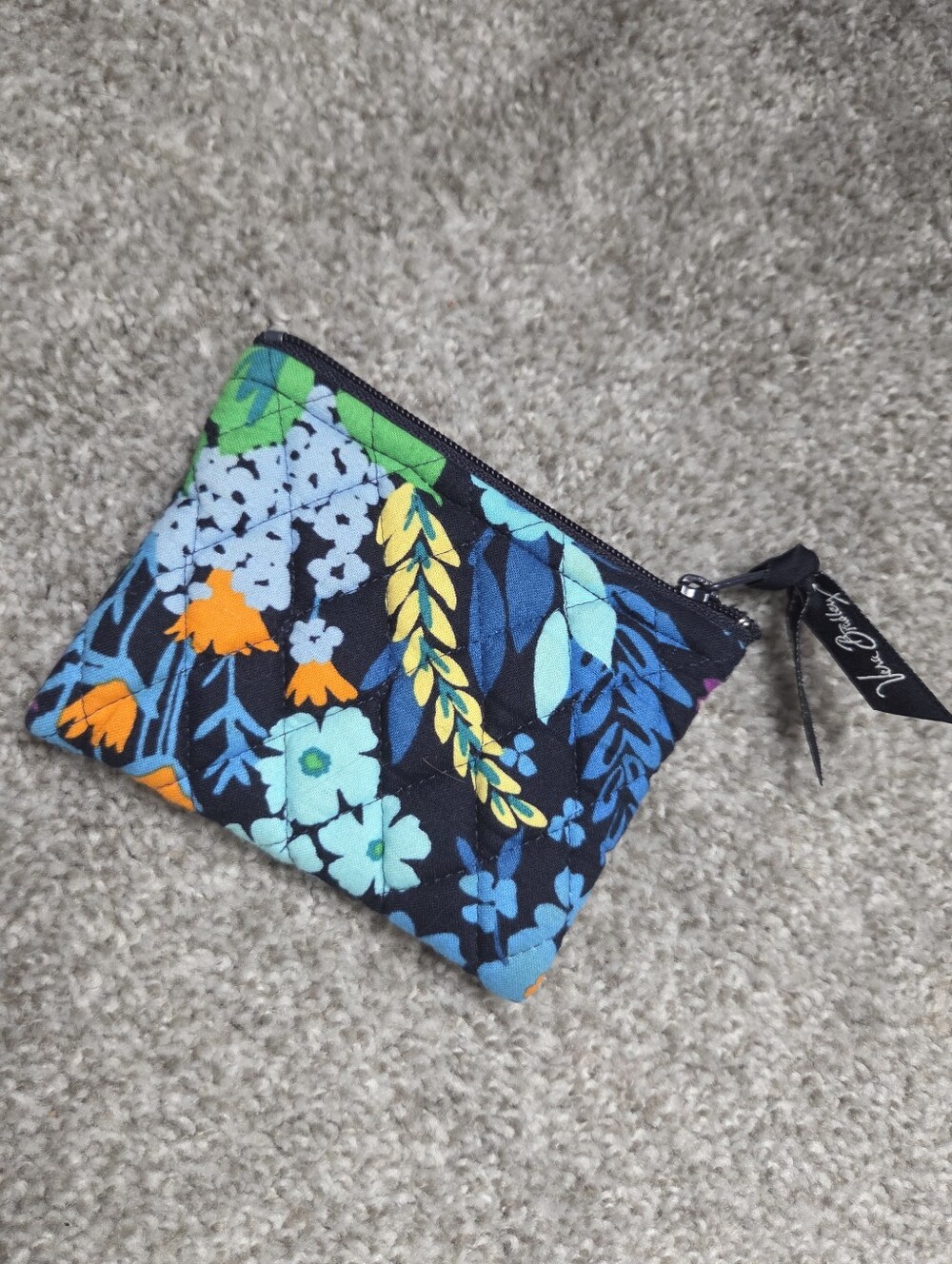 Vera Bradley Midnight Blues Pouch with Multicolor Floral Print - Picture 7 of 12
